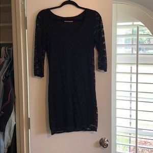 Lace form fitting black dress